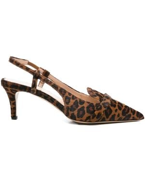 P.A.R.O.S.H. Slingback-Pumps Mit Leoparden-Print 70Mm - Braun