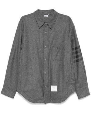 Thom Browne Flannel 4-Bar Shirt Jacket - Grey