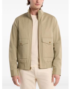 Michael Kors Harrington Stretch-Cotton Bomber Jacket - Natural