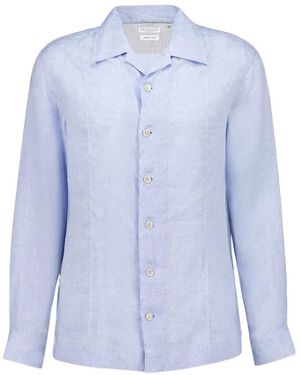 Brunello Cucinelli Buttoned Linen Shirt - Blue