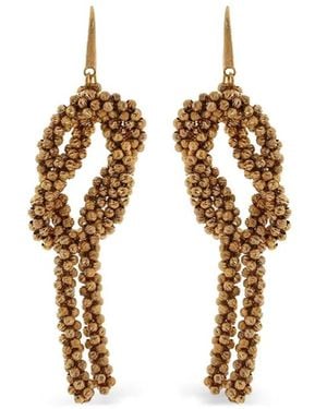 Brunello Cucinelli Knot-Detail Drop Earrings - Metallic