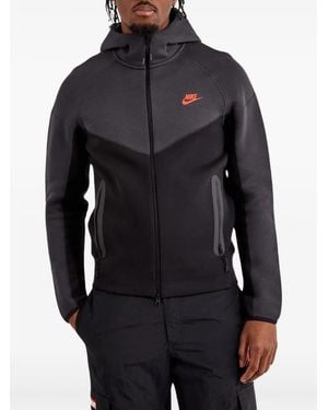 Nike Tech Fleece Windrunner "Black/Dark Smoke Grey/Light Crimson" Jacke - Schwarz