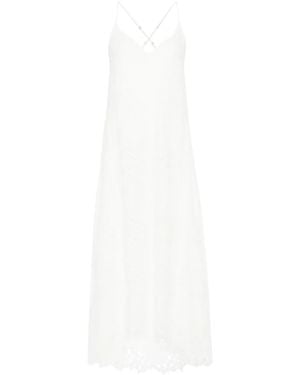 Desmond & Dempsey Nuisette À Broderies Anglaises - Blanc
