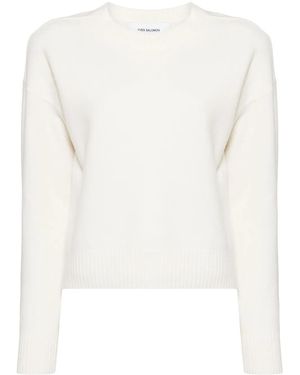 Yves Salomon Crew-Neck Wool Jumper - White