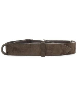 Orciani Nobuckle Suede Belt - White