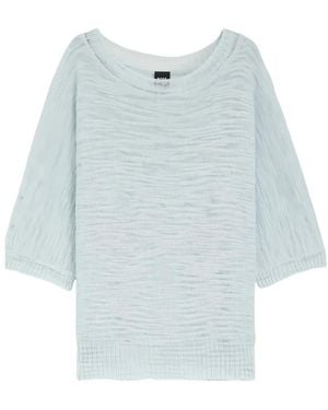 BOSS Fine-Knit Three-Quarter-Sleeve Jumper - Blue