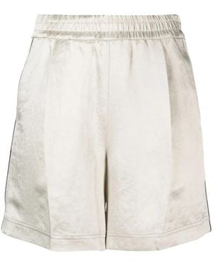 Helmut Lang Satin-Finish Cotton Shorts - White