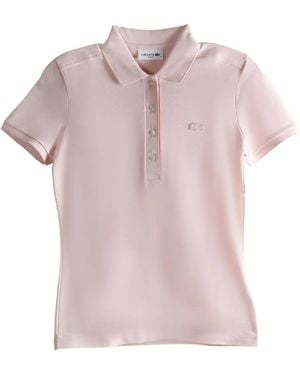 Lacoste Embroidered-logo Polo Shirt - ピンク