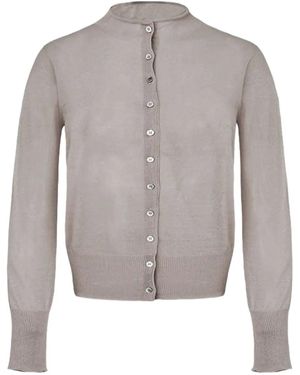 Amomento Fijngebreid Vest - Grijs