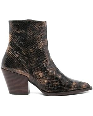 Pedro Miralles Bottines En Cuir À Bout Pointu - Noir