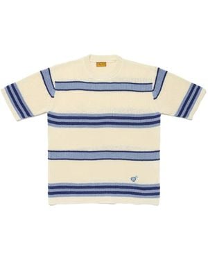 Human Made Striped Crewneck Knit T-Shirt - Blue