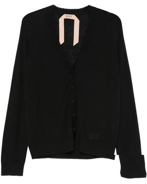 N°21 Cardigan Mit V-Ausschnitt - Schwarz