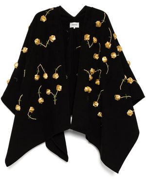 Vanina Rosette Poncho - Black