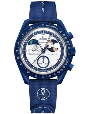 Omega X Swatch Mission To Earthphase 42Mm Watch - Blue