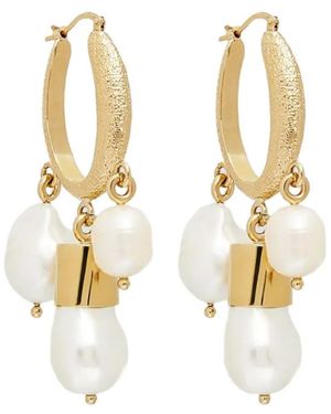 Erdem Pearl Hoop Earring - Metallic