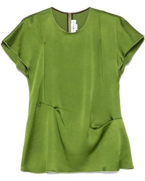 Victoria Beckham Pleat-Detail Top - Green
