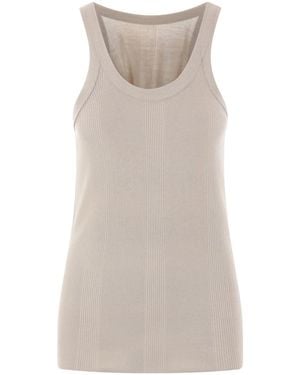 Quira Ribgebreide Tanktop - Naturel