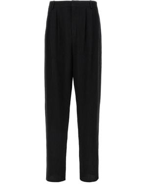 Saint Laurent Pantalones de seda - Negro