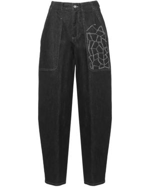 Panicale Embroidered Jeans - Black