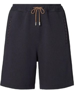 Fendi Logo-Patch Drawstring Shorts - Blue