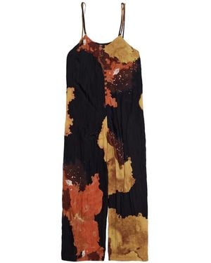 Bimba Y Lola Button Abstract Jumpsuit - Black