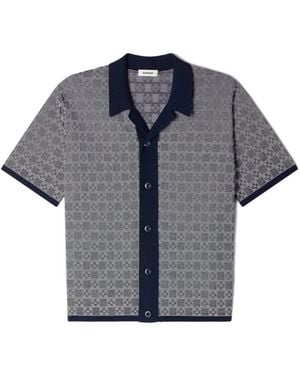 Sandro Square Cross Jacquard Shirt - Grey