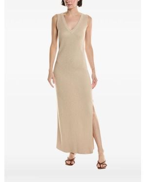 Brunello Cucinelli Ribbed Sleeveless Maxi Dress - Natural