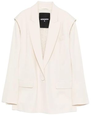 Patrizia Pepe Oversized Lace-Back Blazer - White
