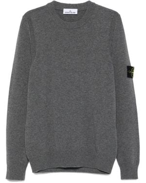 Stone Island Crew-neck patch sweater - Gris