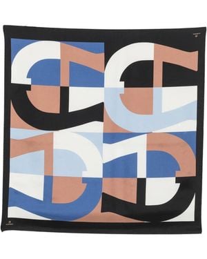 Aigner Logo-Print Scarf - Blue
