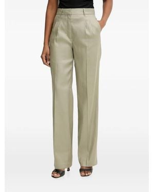 Guess Pleated Straight-Leg Pants - Natural