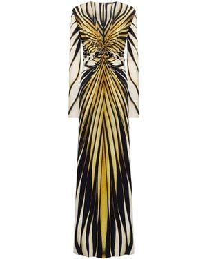 Roberto Cavalli Ray Of Print Maxi Dress - Metallic