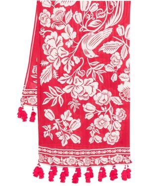 FARM Rio Bird floral-print beach cover-up - Rojo