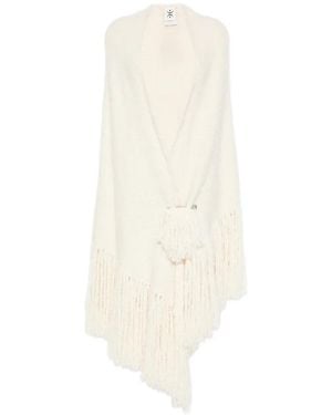 Chiara Is Fringe-Trim Cape - White