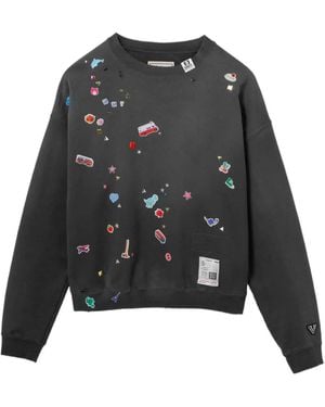 Maison Mihara Yasuhiro Sudadera Con Pegatinas Estampadas - Negro