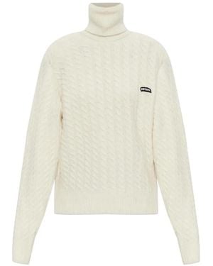 ROTATE BIRGER CHRISTENSEN Cable-Knit Turtleneck Sweater - White