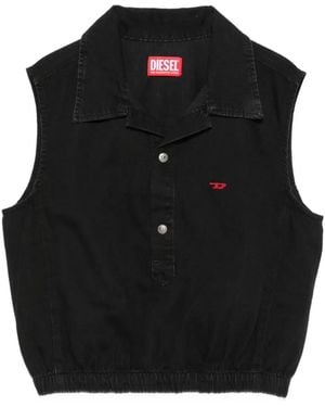 DIESEL Top Corto De-Drey Sin Mangas - Negro