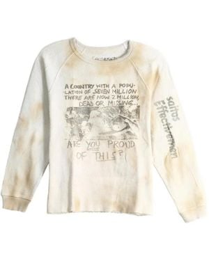SAITOS Are You Proud? Waffle-Knit Long-Sleeve T-Shirt - White