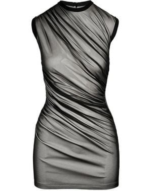 Ioana Ciolacu Swirl Ruched Mini Dress - Black