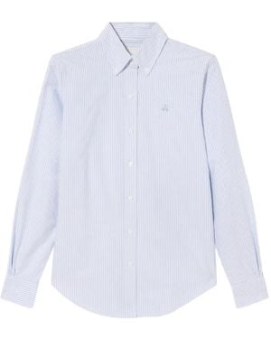 Brooks Brothers Striped Oxford Shirt - White