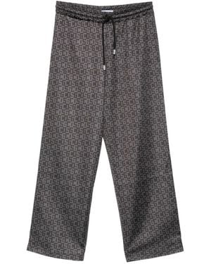 Gcds Pantalon De Jogging Imprimé À Lien De Resserrage - Grey