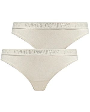 ARMANI EXCHANGE Logo-Waistband Briefs (Set Of Two) - White