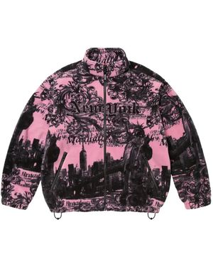 Supreme Graphic Fleece Jacket - Red