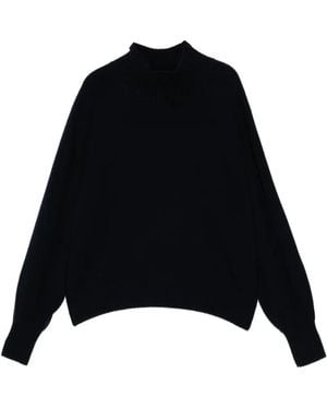 N.Peal Cashmere Funnel-Neck Cashmere Jumper - Black
