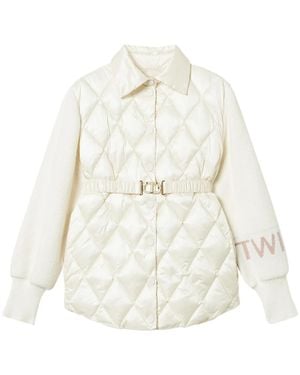 Twinset Panelled Quilted Jacket - White
