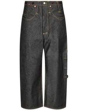 Junya Watanabe Contrast-Stitch Straight-Leg Jeans - Black