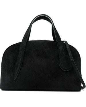 Liffner Mini Suede Satchel Bag - Black