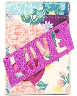 Kurt Geiger Floral-Pattern Cardholder - Pink