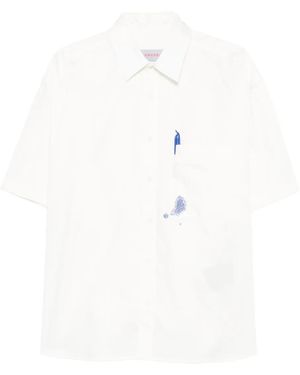 Bluemarble Ink Stained Pocket Shirt - White