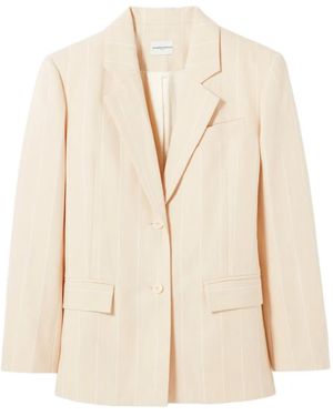 Claudie Pierlot Blazer À Fines Rayures - Natural